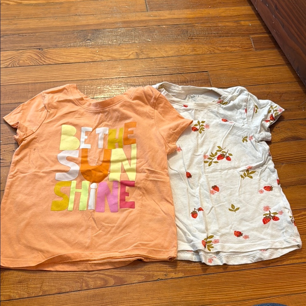 Kids' Orange and White Graphic T-Shirts